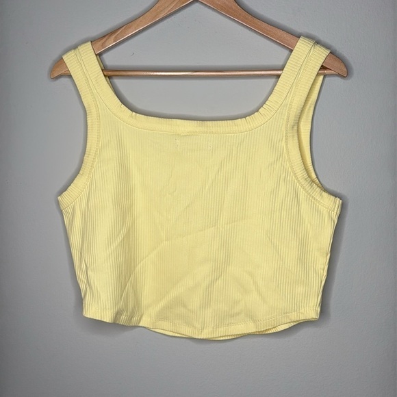 Madewell The Tailored Crop Tank in Sleekhold in Candlelight (yellow) Size XL NWT - Picture 3 of 7